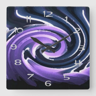 Relógio Quadrado Vela no Vento (roxa)