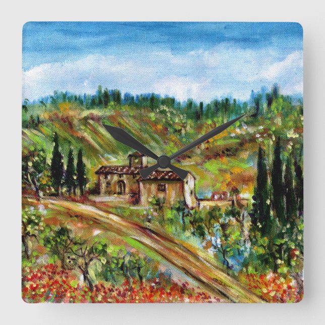 RELÓGIO QUADRADO VELHA FARMHOUSE NA TÚSCULA (Frente)