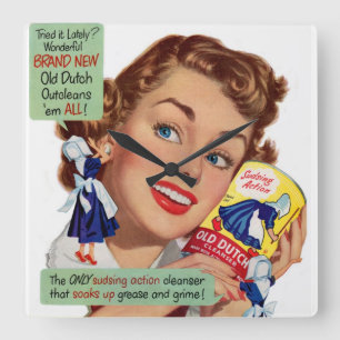 Relógio Quadrado Velha senhora dos Países Baixos Cleanser