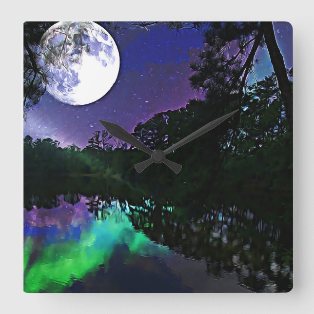 Relógio Quadrado Velvet Night (Frente)