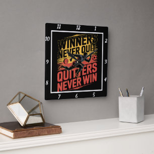 Relógio Quadrado Vencedores Nunca Sair Do Jogador De Futebol