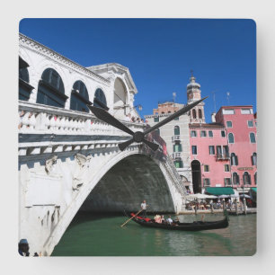 Relógio Quadrado Veneza bonita, ponte de Rialto