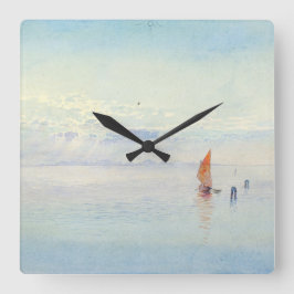 Relógio Quadrado Venice Burr Belas Artes Cadeado Céu Azul