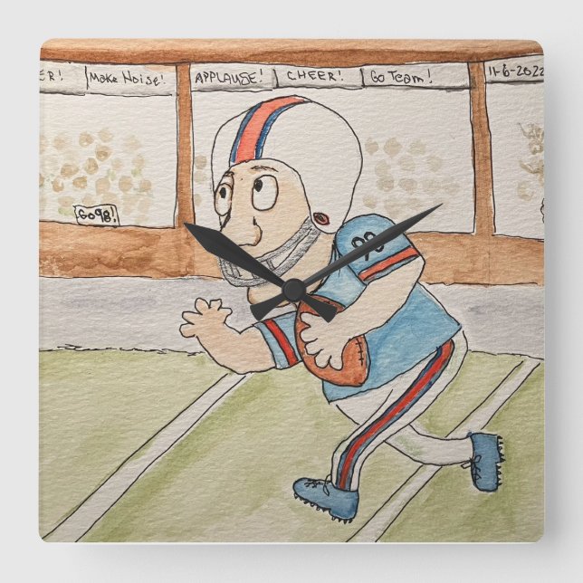 Relógio Quadrado Ventilador de futebol (Frente)