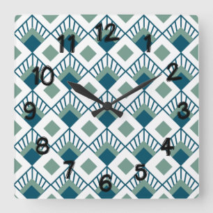 Relógio Quadrado Ventiladores do Art Deco 