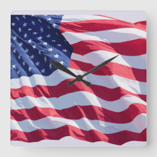 Relógio Quadrado Veteranos Patrióticos Americanos Muram Relógios 