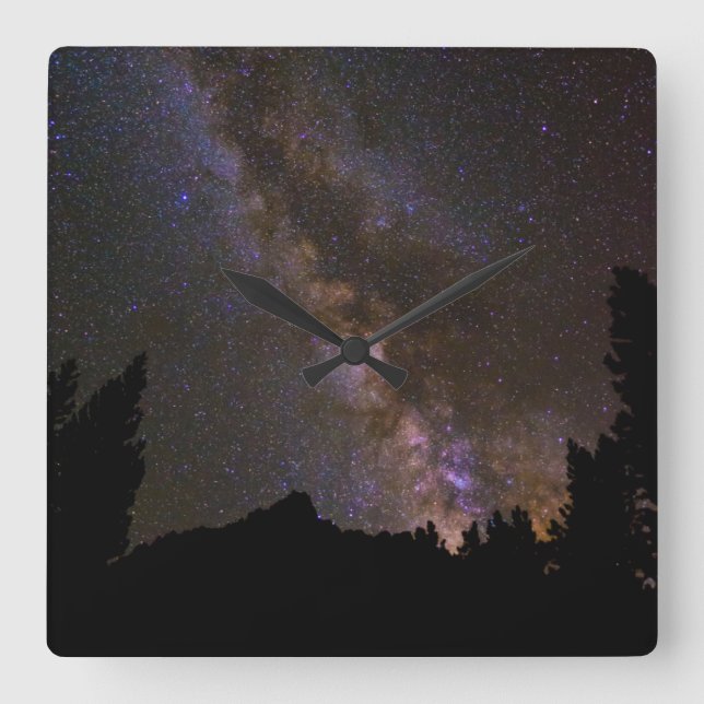 Relógio Quadrado Via Láctea estrelada, Califórnia (Frente)