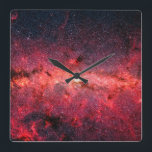 Relógio Quadrado Via Látea Galaxy<br><div class="desc">Centenas de milhares de estrelas amontoadas no núcleo giratório da nossa galáxia espiral da Via Látea. Uma bela fotografia de galáxia e um maravilhoso exemplo de fotografia espacial.</div>