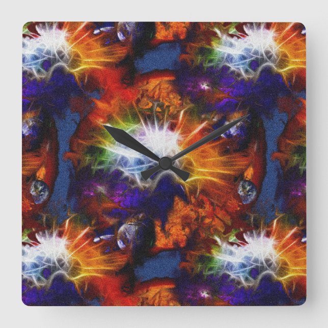 Relógio Quadrado Viagem de espaço (Frente)