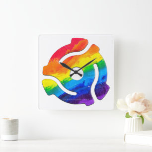 Relógio Quadrado Vibran do adaptador de gravação plástico de 45 RPM