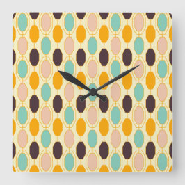 Relógio Quadrado Vibrant geometric pattern with rows of octagonal s