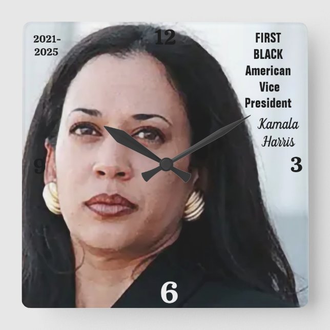 RELÓGIO QUADRADO VICE-PRESIDENTE KAMALA HARRIS  (Frente)