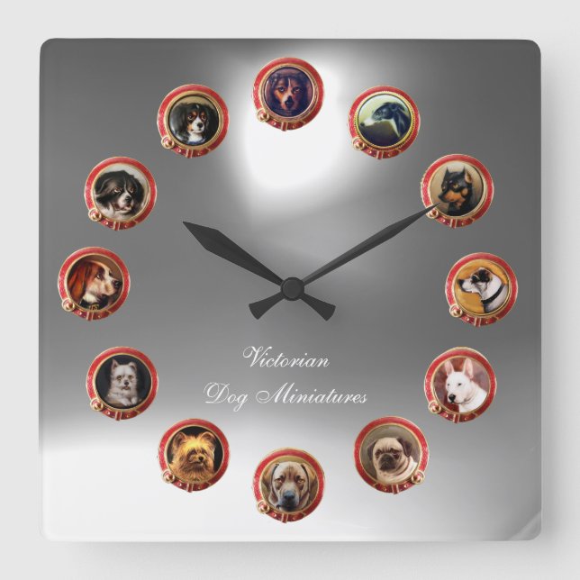 RELÓGIO QUADRADO VICTORIANO ENAMELHA AS RETRATAÇÕES MINIATURAS DE C (Frente)
