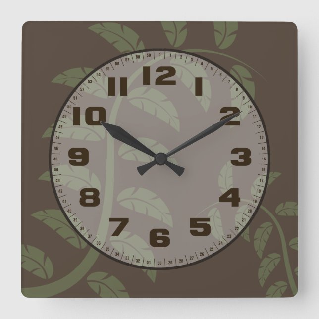 Relógio Quadrado Videiras prudentes (Frente)