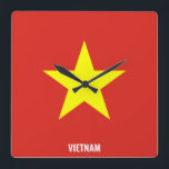 Relógio Quadrado Vietnam Flag Dazzling Patriotic<br><div class="desc">Iran Flag Dazzling Patriotic Square Wall Clock in the colors and the elements of the Iran national flag covering the front of the clock. National flag colors are complemented with the text "Iran" on the bottom. Text is fully customizable using "Customize it!" feature. Feel free to change it, remove it...</div>