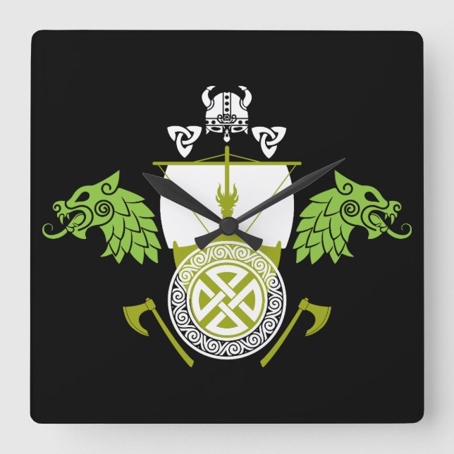 Relógio Quadrado Viking Norsêmen (Frente)