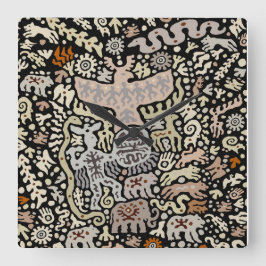 Relógio Quadrado Viking Shaman Ritual Wall Clock