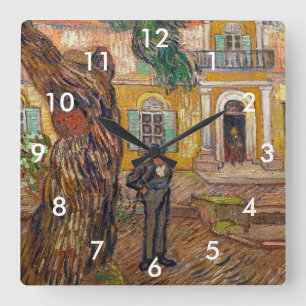 Relógio Quadrado Vincent Van Gogh - Asilo de Saint-Paul em Saint-Ré