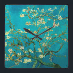 Relógio Quadrado Vincent Van Gogh Blossoming Almond Tree Arte Flora<br><div class="desc">Vincent Van Gogh Blossoming Almond Tree Vintage Floral Art Blossoming Almond Tree é uma pintura de 1890 do artista poste-impressionista holandês Vincent van Gogh. Almond Blossoms é um grupo de várias pinturas feitas em 1888 e 1890 por Vincent van Gogh em Arles e Santo-Rémy, no sul da França, de árvores...</div>