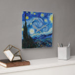 Relógio Quadrado Vincent Van Gogh Na Noite Estrelada<br><div class="desc">Vincent Van Gogh é o Detalhe da Noite Estrelada</div>