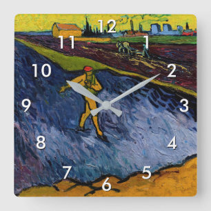 Relógio Quadrado Vincent van Gogh - O Semeador: Arredores de Arles