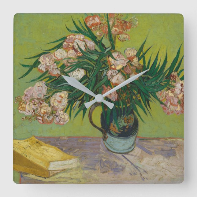 Relógio Quadrado Vincent Van Gogh | Oleanders (Frente)