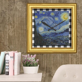 Relógio Quadrado Vincent Van Gogh, Starry Night Frame, Verificado