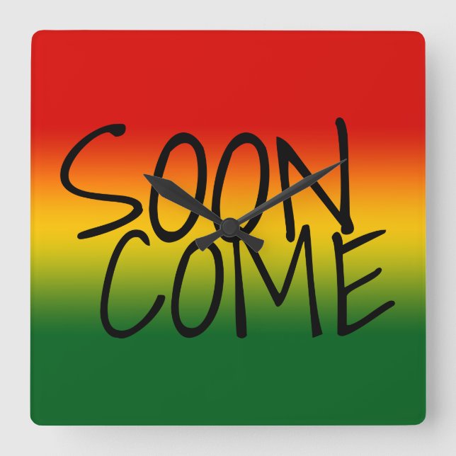 Relógio Quadrado VINDO LOGO - dialecto jamaicano (Frente)