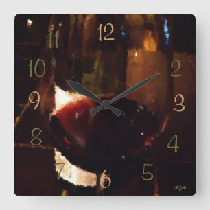 Relógio Quadrado Vinho tinto