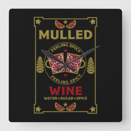 Relógio Quadrado Vinho tinto enrolado de Natal