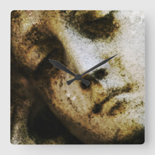 Relógio Quadrado Vintage Angelic Statue Facial Square Clock