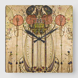 Relógio Quadrado Vintage Art Gesso Wall Frieze Timepiece