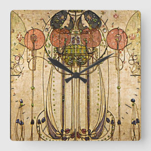 Relógio Quadrado Vintage Art Gesso Wall Frieze Timepiece