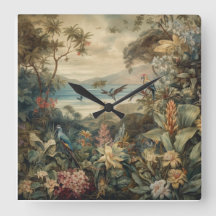 Vintage botânica bird flores no paraíso