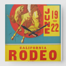 Vintage California Rodeo Poster Clock