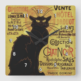 Relógio Quadrado Vintage Chat Noir, Vente Hôtel Drouot Steinlen