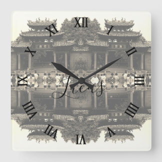 Relógio Quadrado Vintage China Canton Foshan ancestral temple Large