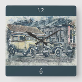 Relógio Quadrado Vintage Classic Car Wall Clock
