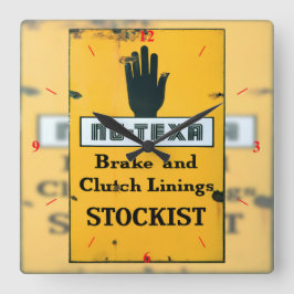 Relógio Quadrado Vintage Enamel Sinal.