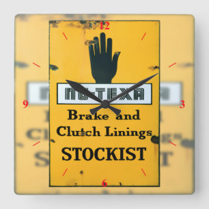 Relógio Quadrado Vintage Enamel Sinal.