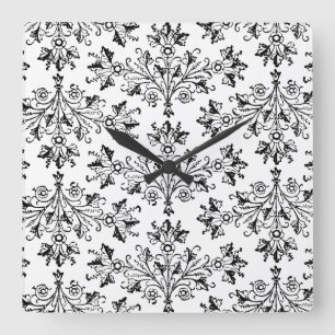 Relógio Quadrado Vintage Floral Daisy Pattern No Numbers Clock