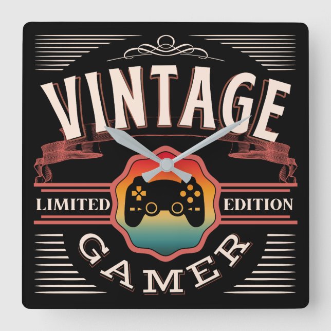 RELÓGIO QUADRADO VINTAGE GAMER LIMITED EDITION (Frente)