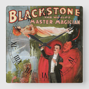 Relógio Quadrado Vintage Magic Poster, Excelente Blackstone Magistr
