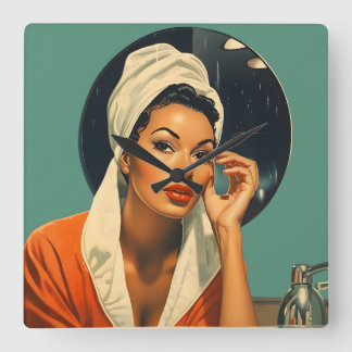 Relógio Quadrado Vintage Melanated Beauty