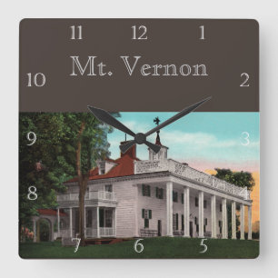 Relógio Quadrado Vintage Mt. Vernon Personalizado
