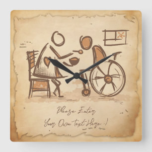 Relógio Quadrado Vintage Old Fashion Care Assistant