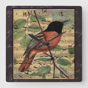 Relógio Quadrado Vintage Oriole na música