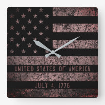 Vintage Pink and Black Grunge American Flag