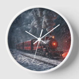 Relógio Quadrado Vintage Snow Train