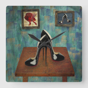 Relógio Quadrado Vintage Stiletto Painting - Arte Digital